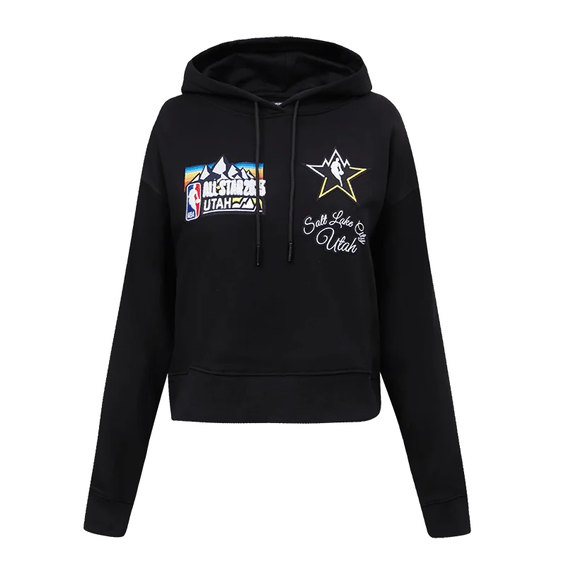 NBA ALL STAR 2023 WOMEN'S CROPPED PO HOODIE (BLACK)