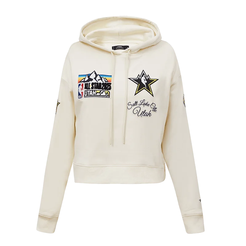 NBA ALL STAR 2023 WOMEN'S CROPPED PO HOODIE (EGGSHELL)