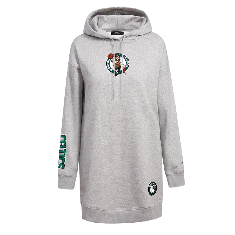 NBA BOSTON CELTICS CLASSIC WOMEN'S PO HOODIE DRESS (HEATHER GREY)