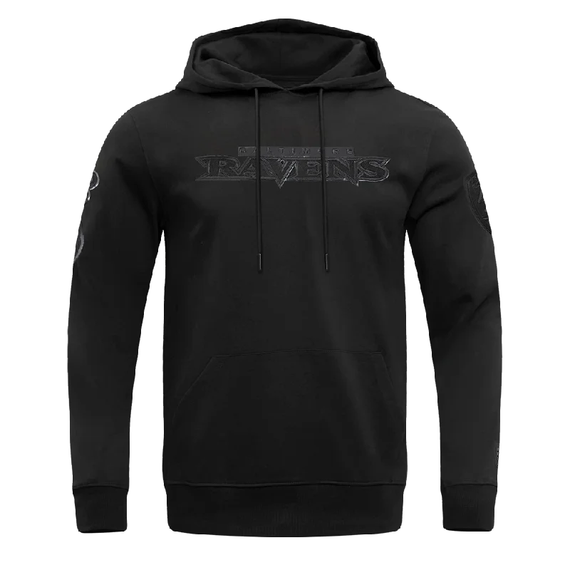 NFL BALTIMORE RAVENS TRIPLE BLACK LOGO HOODIE (TRIPLE BLACK)