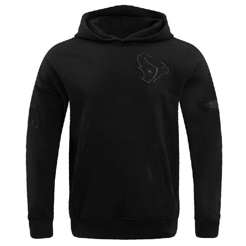 NFL HOUSTON TEXANS NEUTRAL DROP  SHOULDER FLC PO HOODIE (BLACK)