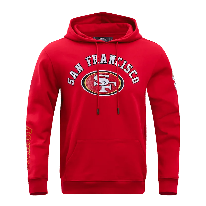 NFL SAN FRANCISCO 49ERS CLASSIC BRISTLE FLC PO HOODIE (RED)