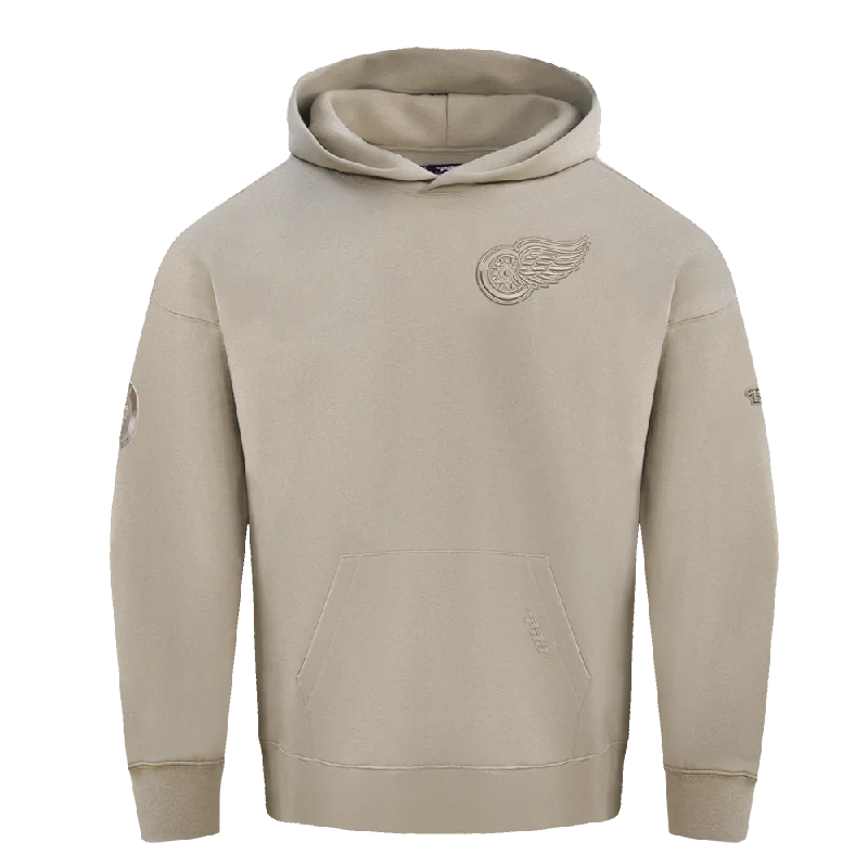 NHL DETROIT RED WINGS NEUTRAL DROP SHOULDER FLC PO HOODIE (TAUPE)