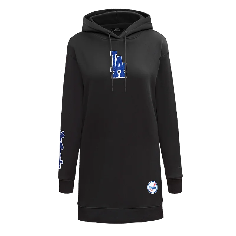 MLB LOS ANGELES DODGERS CLASSIC WOMEN'S HOODIE DRESS (BLACK)