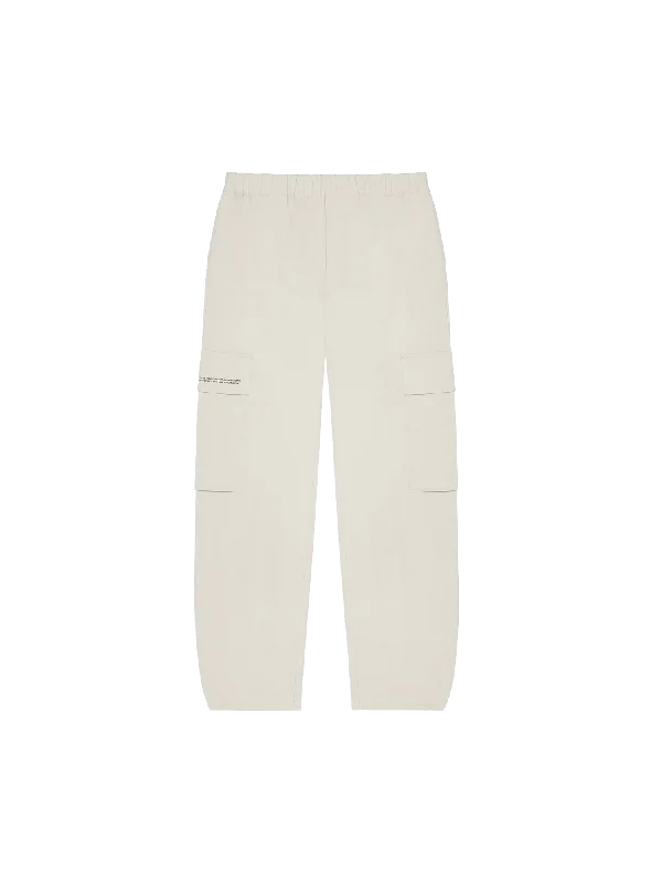 Womens Organic Cotton Linen Cargo Pants—limestone