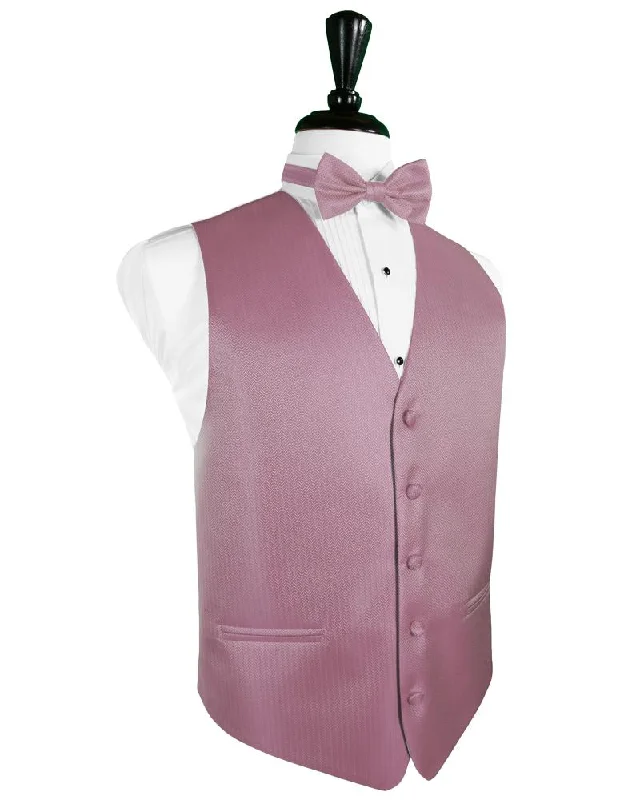 Rose Herringbone Tuxedo Vest