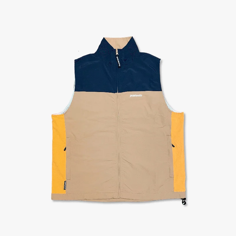 SPORTS WIND VEST - NAVY/TAN/GOLD