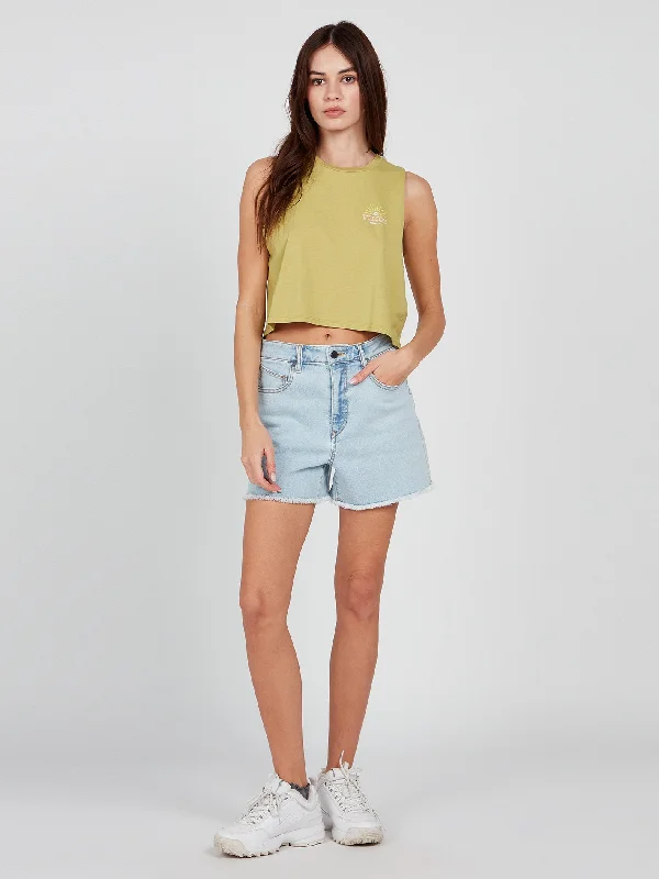 Stone Hour Crop Tank - Shadow Lime