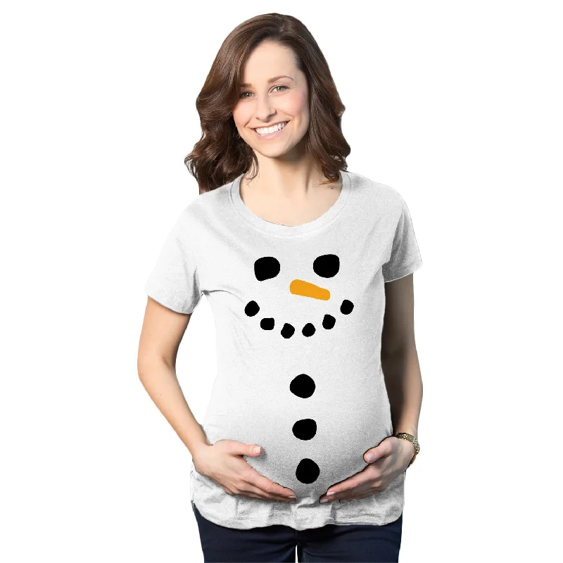 Snowman Buttons Maternity T Shirt