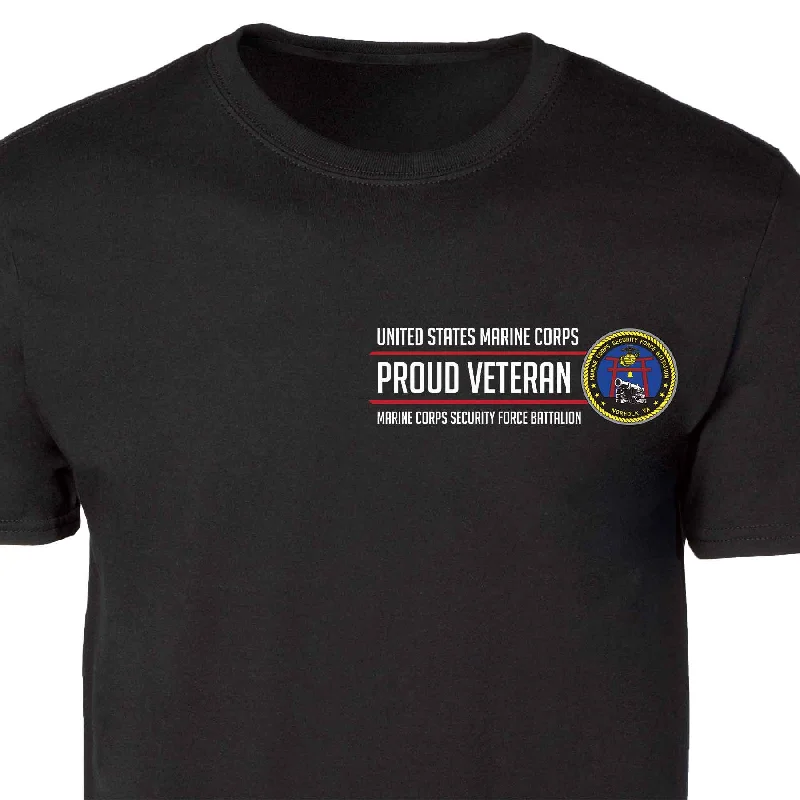 Marine Corps Security Force Proud Veteran Patch Graphic T-shirt