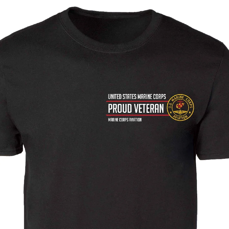 Marine Corps Aviation Proud Veteran Patch Graphic T-shirt