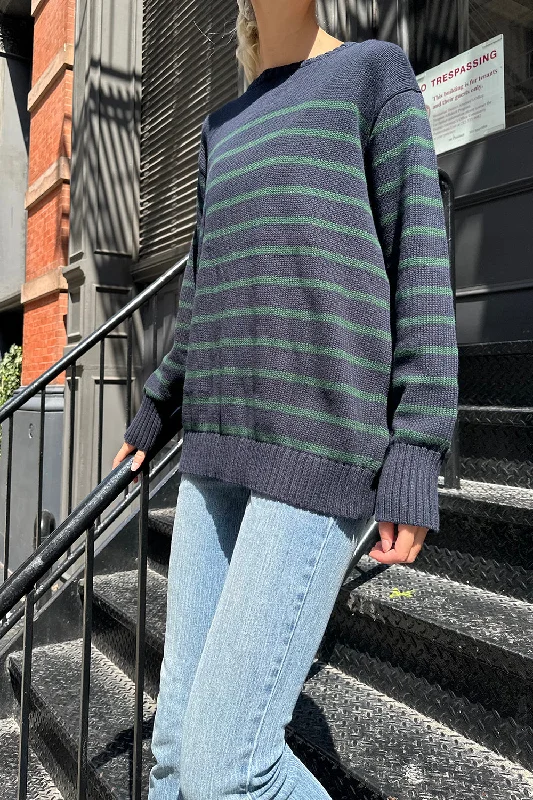 Navy Blue And Dark Green Stripes