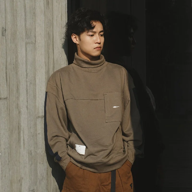 (SW411) Turtleneck Panel Sweater