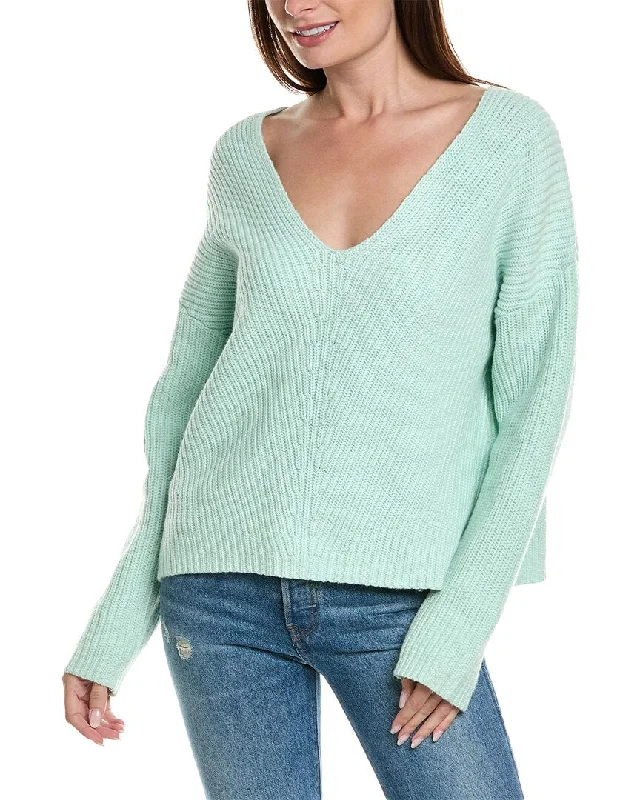 Theory Easy V-Neck Wool-Blend Sweater