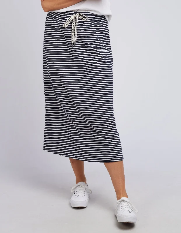 Travel Skirt Navy & White Stripe