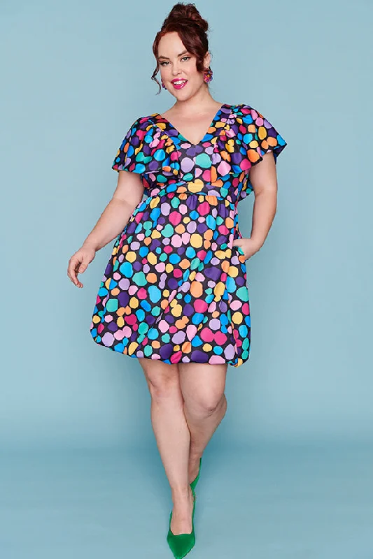 Eleanor Rainbow Pebble Spots Party Dress