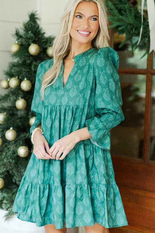 In Your Happy Place Emerald Medallion Print Dress