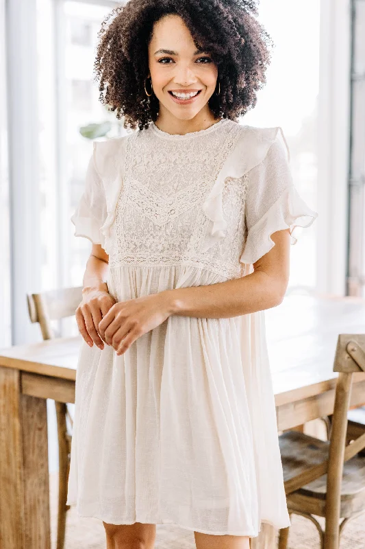 Realized Love Natural White Lace Dress