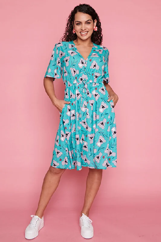 Siena Green Koala Dress