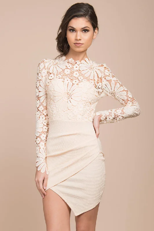 Zara Crochet Dress Beige