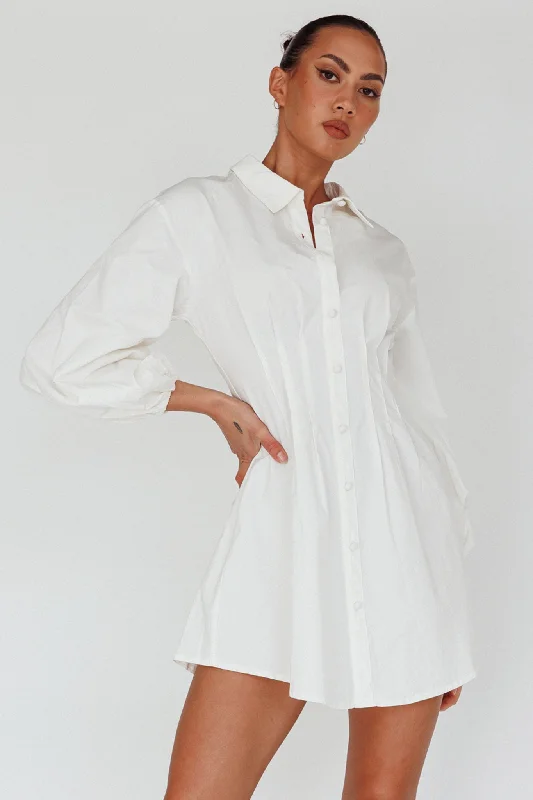 Zurich Long Sleeve Mini Dress White